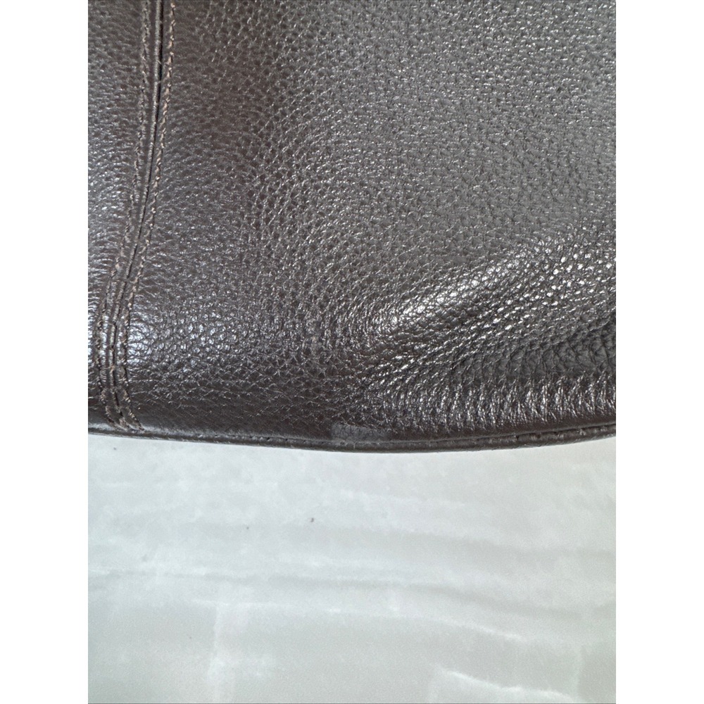 The Sak Dark Brown Pebbled Leather Handbag‎ Purse Contrast Stitching Minimalist - Picture 8 of 12